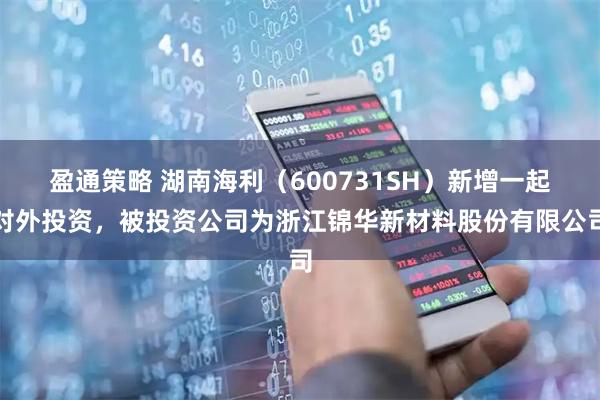 盈通策略 湖南海利（600731SH）新增一起对外投资，被投资公司为浙江锦华新材料股份有限公司