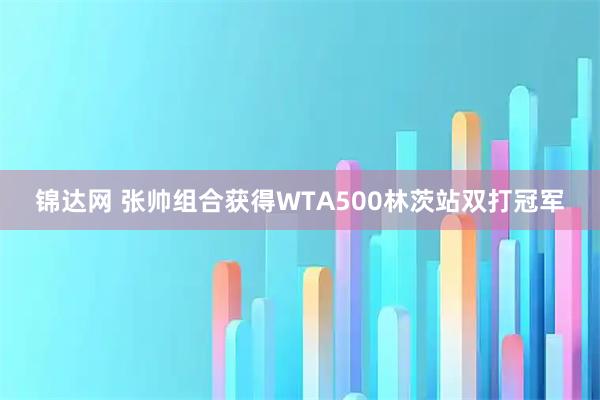 锦达网 张帅组合获得WTA500林茨站双打冠军