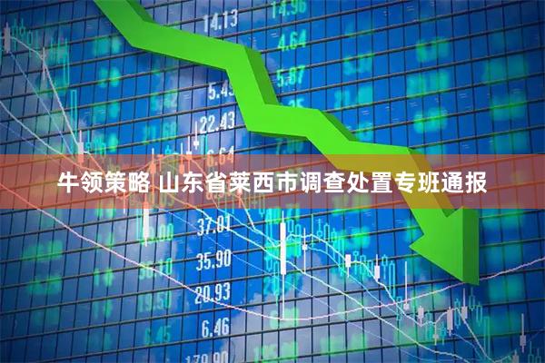 牛领策略 山东省莱西市调查处置专班通报